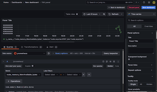 Konfigurasi Dashboard Baru di Grafana