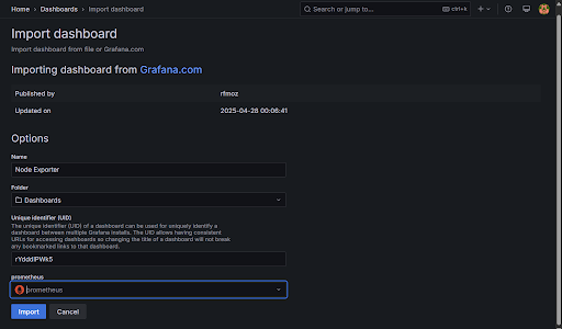 Panel di Dashboard Grafana